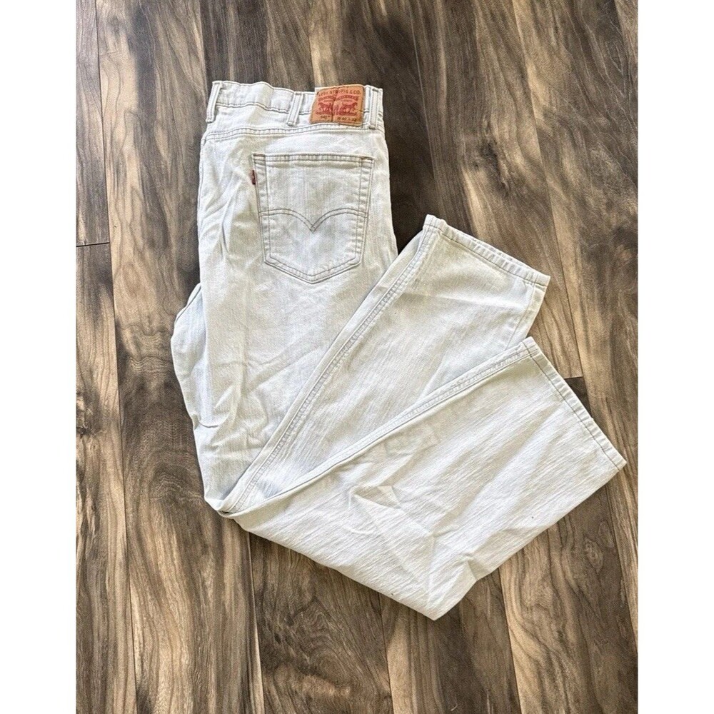 Levis 541 Athletic Fit Jeans Mens 40x32 Light Wash Distressed Denim See Pics